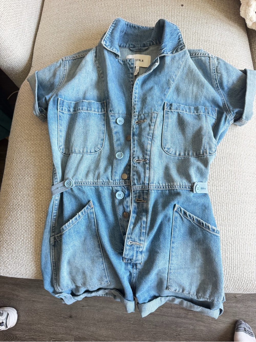 pistola light blue denim button-up